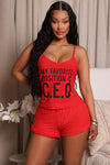 Favorite Position Is CEO PJ Short Set - Red