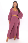 Living In It 3 Piece Legging Set - Plum