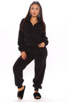 Cuddle Time Cozy Pant Set - Black