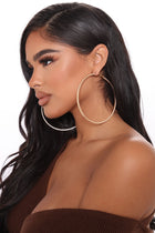 The Bigger The Better Hoop Earrings - Gold