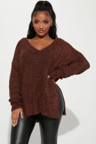 Get Your Knit Together Oversized Sweater - Brown