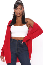 Zoe Two Pocket Cardigan - Deep Red