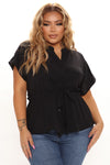 Waist No Time Blouse - Black