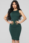 Melinda Body Sculpting Midi Dress - Hunter Green