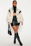 Lynette Varsity Jacket - Ivory/combo