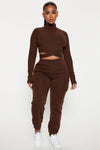 Let's Relax Jogger Sweatpants - Chocolate