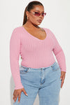 Kallan Knit Sweater Top - Pink