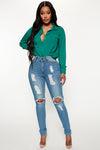 Say Yes To Distress Jeans - Medium Wash