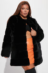 With Love Faux Fur Coat - Black