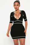 Keeping It Classy Mini Dress - Black/White