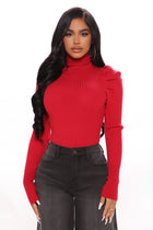 Get On With It Turtleneck Sweater - Red