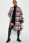 Get Lost Plaid Shacket - Orange/combo