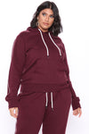 Tennis And Chill Fleece Pullover Hoodie - Burgundy