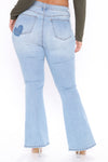 Dare To Flare Jeans - Medium Blue Wash