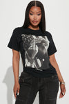 Tupac Middle Finger Tee - Black