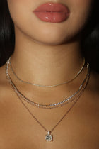 Simple Touch Layered Necklace - Gold