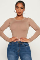 Julia Long Sleeve Top - Taupe