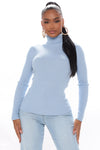 Tara Turtle Neck Sweater - Light Blue