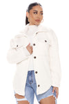 Feels Like Fall Sherpa Shacket - Ivory