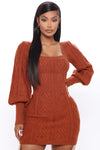 Hello Cutie Sweater Mini Dress - Camel