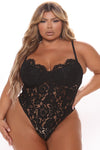 Undeniable Attraction Lace Bodysuit - Black