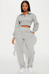 Its Always Casual Pant Set - Grey