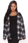 Check Ya Later Flannel Top - Black/combo