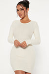 Rita Ribbed Mini Dress - Cream