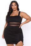 Let's Mingle Bodycon Mini Dress - Black