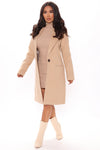 City Chic Coat - Taupe