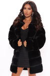 With Love Faux Fur Coat - Black