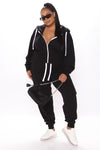 Chill Mode Hoodie And Jogger Set - Black