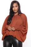 Room To Glow Oversize Blouse - Rust