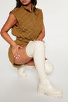 Play It Off Over The Knee Boots - Cream