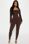 Serena Seamless Jumpsuit - Chocolate