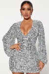 Brook Sequin Mini Dress - Silver