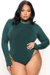 Pamela Turtle Neck Long Sleeve Bodysuit - Hunter