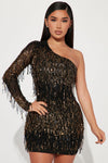 No Strings Attached Sequin Mini Dress - Black/Gold