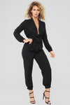 Stroll At The Plaza Jumpsuit - Black