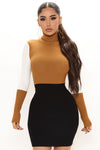 Starting Over Sweater Mini Dress - Black/combo