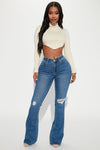 Seven Heavens Stretch Flare Jeans - Medium Wash