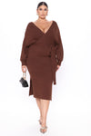 Mona Sweater Midi Dress - Chocolate