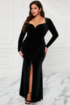 Elevated Party Velvet Maxi Dress - Black