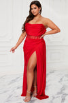 Layla Corset Maxi Dress - Red