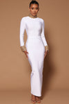 Cleo Embellished Maxi Dress - White/Gold