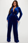 Maryann Velvet Jumpsuit - Royal