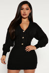 Michelle Sweater Mini Dress - Black