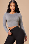 Robin Long Sleeve Top - Heather Grey