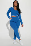 Stay With Me Sweater Pant Set  - Blue