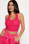 The New Me Halter Top - Hot Magenta